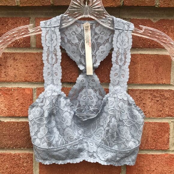 Intimately Free People Gray Lace Bralette Wireless sz XS - Picture 1 of 11